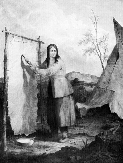 Indická žena oblékající jelení kůži, 1868. od Captain Seth Eastman
