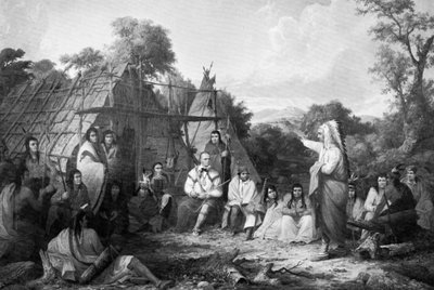 Indiánská rada, c1847. od Captain Seth Eastman