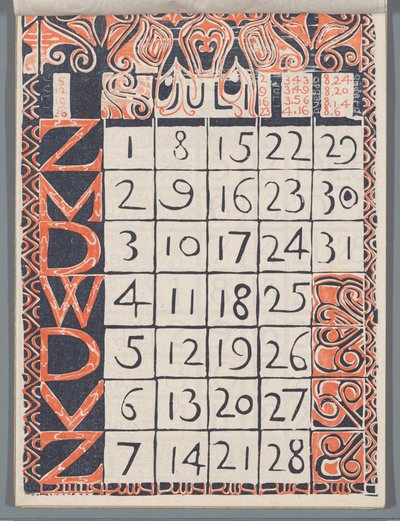 Kalenderblatt Juli 1900 od Carel Adolph Lion Cachet