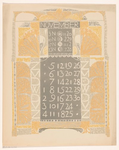 Kalenderblatt November 1899 od Carel Adolph Lion Cachet