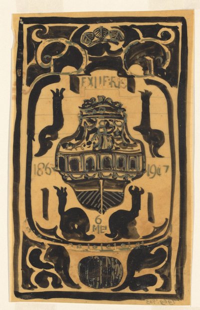 Entwurf für ein Exlibris für D. Goedkoop od Carel Adolph Lion Cachet