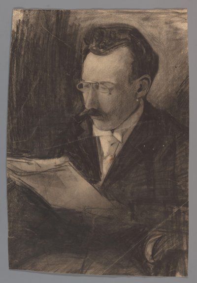 Portrét muže, čtení od Carel Adolph Lion Cachet