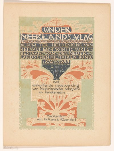 Titelblatt für: Unter niederländischer Flagge, 1899 od Carel Adolph Lion Cachet