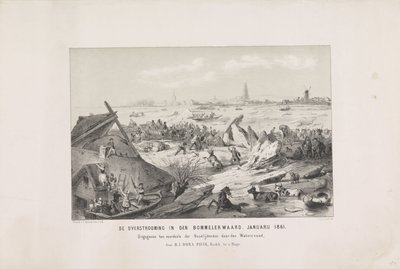 Záplavy v Bommelerwaardu. ledna 1861 (název na objektu) od Carel Christiaan Antony Last