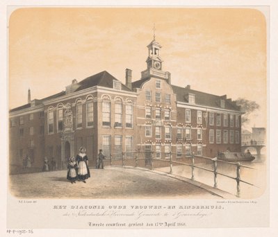 Domov pro seniory a děti Diakonie v Haagu Druhé sté výročí Diakonie pro seniory a dětský domov Nederduitsche Hervormde Gemeente v Haagu oslavené 17. dubna 1860 (název na předmětu) od Carel Christiaan Antony Last