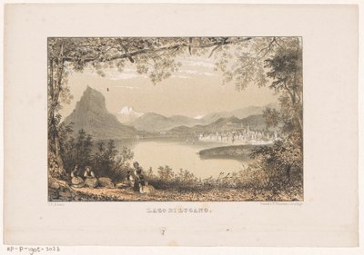 Pohled na jezero Lugano Lago di Lugano (název na objektu) od Carel Christiaan Antony Last