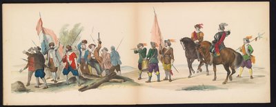 Maskerade van de Leidse studenten, 1850 (plaat 12) Intogt van Frederik Hendrik in 