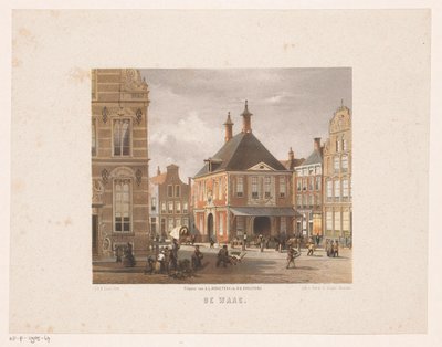 Panoráma města s váhou v Groningenu The Waag (název na objektu) od Carel Christiaan Antony Last