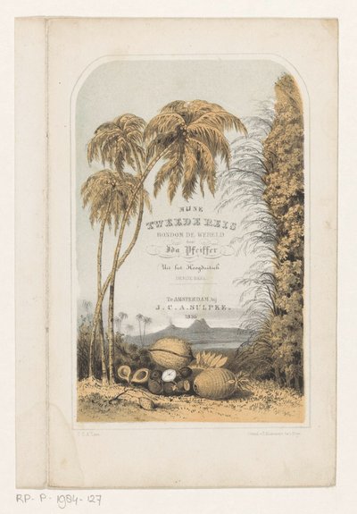 Tropická krajina Titulní strana pro: Ida Pfeiffer, Moje druhá cesta kolem světa, 1856 od Carel Christiaan Antony Last