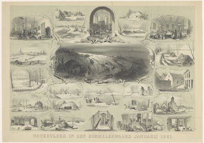 Povodeň v den Bommelerwaard leden 1861 (název na objektu) od Carel Christiaan Antony Last