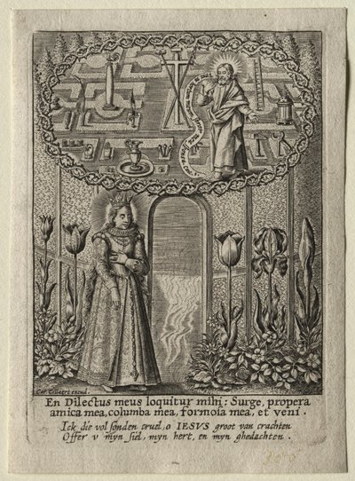 Pojď do mé zahrady, má sestra, má žena, první polovina 1600. od Carel Collaert.