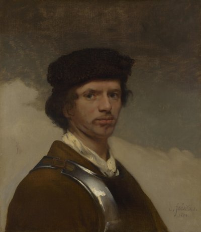 Mladý muž v kožešinové čepici od Carel Fabritius