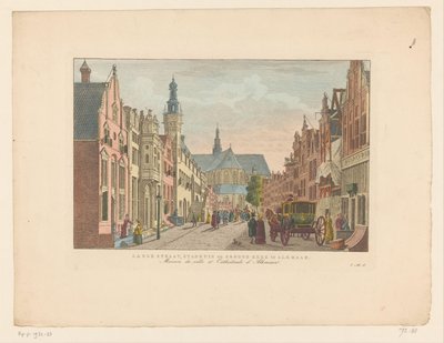 Pohled na Langestraat, radnici a Grote Kerk v Alkmaaru Langestraat, radnice a Groote Kerk v Alkmaaru / Maison de ville et Cathédrale d
