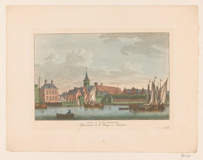 Pohled na kostel ve východním Zaandamu Kostel ve východním Zaandamu / Arrivement de la Barge à Sardam (název na objektu) od Carel Frederik Bendorp (I)