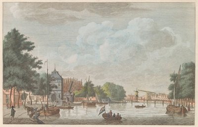 Spaarne v Haarlemu, asi 1790 Het Binnen Spaarne v Haarlem / Riviere tento náhradní interiér à Haarlem (název na objektu) od Carel Frederik Bendorp (I)