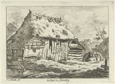 Pár ve stodole Te Eext v Drenthe (název na objektu) Krajiny (1-6) (název série) od Carel Lodewijk Hansen
