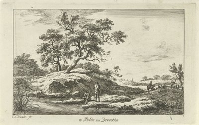 Nábřežní cestovatelé Te Rolde in Drenthe (název na objektu) Krajiny (a-f) (název série) od Carel Lodewijk Hansen