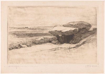 Dolmen Rondossec na pobřeží v Plouharnel od Carel Nicolaas Storm van 