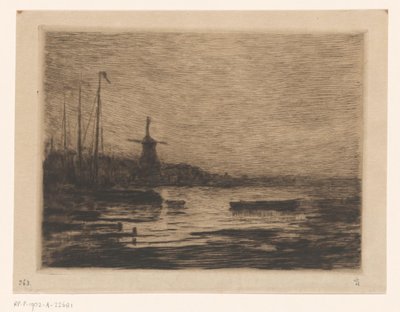 Pohled na Zwijndrecht v noci od Carel Nicolaas Storm van 