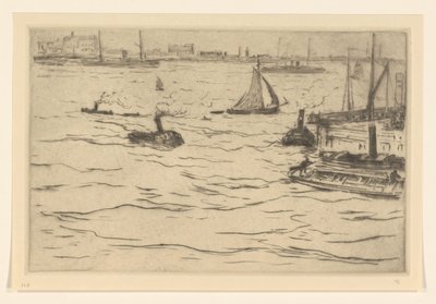 Pohled na Maas v Rotterdamu Maas v Rotterdamu (původní název) od Carel Nicolaas Storm van 