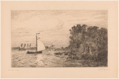 Pohled na Vecht poblíž Weesp La Vecht près Weesp (původní název) od Carel Nicolaas Storm van 
