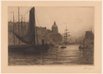 Přístav v Dordrechtu v noci Port a Dordrecht, soir (původní název) od Carel Nicolaas Storm van 