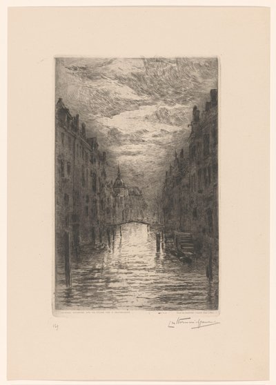 Kanál v Dordrechtu v noci Dordrecht. Canal, effet de soir (původní název) od Carel Nicolaas Storm van 