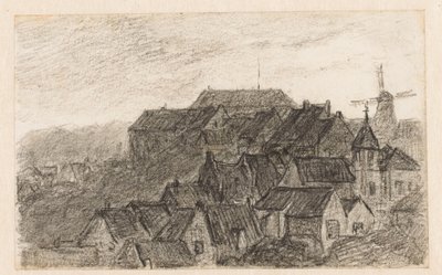 Panoráma města na Kleve s větrným mlýnem od Carel Nicolaas Storm van 
