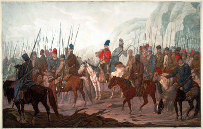 Pochod uralských kozáků Čechami od Carl Adolph Heinrich Hess