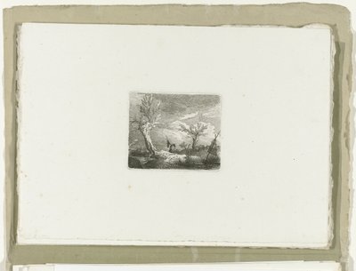 Muž s podběrákem v bouřce Šestnáct krajin (název série) od Carl August Lebschee