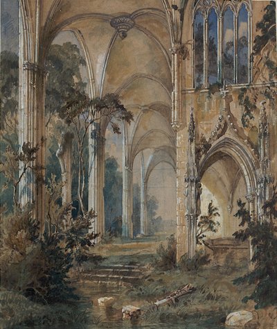 Zřícenina gotického kostela od Carl Blechen