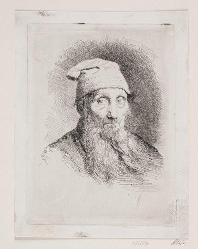 Starý muž s kloboukem. Obrázek poprsí od Carl Bloch