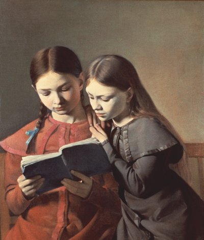 Umělcovy sestry Signe a Henriette při čtení knihy, 1826 od Carl Christian Constantin Hansen