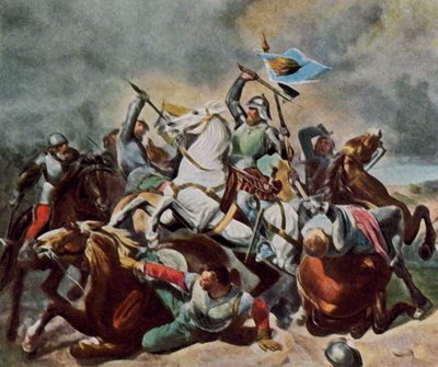 Albrecht Achilles v bitvě s Norimberčany od Carl Constantin Steffeck