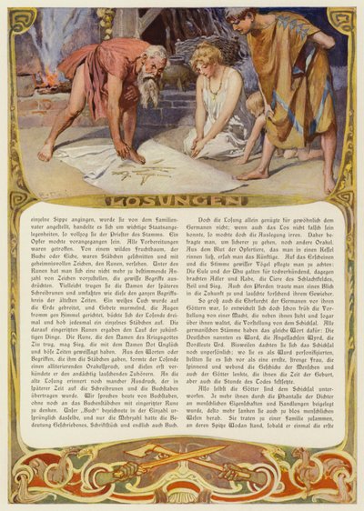 Čtení run (barevné litho) od Carl Emil Doepler