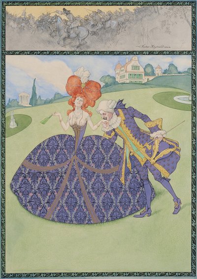 Elegantní Paar im Garten („Servir le roi – sloužit les dámám“) od Carl Fischer Köystrand