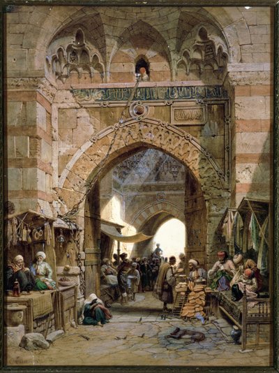 Bazaar Scene, 1875 (wc na papíře) od Carl Friedrich Heinrich Werner