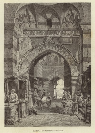 Egypt - Vstup do Khan el-Khalili od Carl Friedrich Heinrich Werner