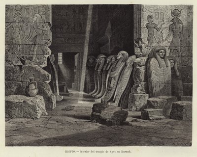 Egypt - Interiér chrámu Opet v Karnaku od Carl Friedrich Heinrich Werner