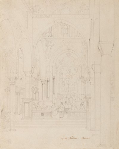 Sicílie: Palatinská kaple, Palermo, kolem roku 1850 od Carl Friedrich Heinrich Werner