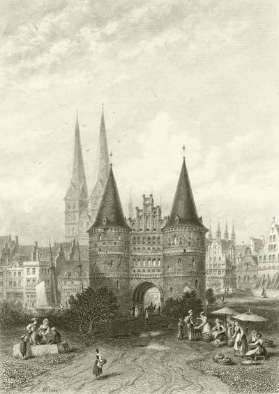 Holštýnská brána, Lubeck od Carl Friedrich Heinrich Werner