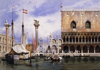 Piazzetta di San Marco, Benátky, 1839 od Carl Friedrich Heinrich Werner