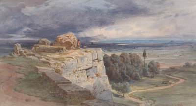 Pohled na Norbu ze severu směrem k San Felice Circeo, 1856. od Carl Friedrich Heinrich Werner