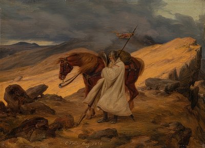 Crusader na hlídce v horách. 1836 od Carl Friedrich Lessing