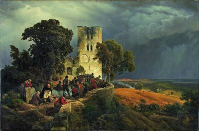 Obrana obležení kostelního nádvoří za třicetileté války, 1848 od Carl Friedrich Lessing