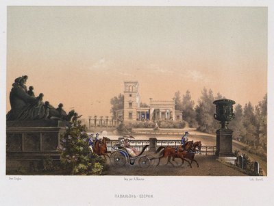 Růžový pavilon Pavilon Ozerki v parku Peterhof, 1853. od Carl Friedrich Ziegler von Schaffhausen