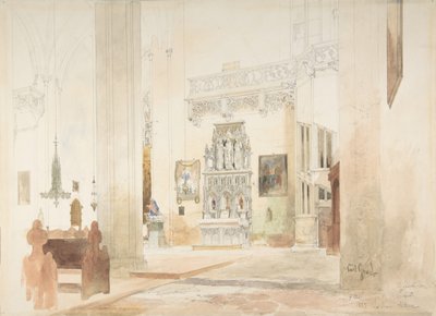 Interiér kostela svatého Severina v Erfurtu, 1855. od Carl Georg Anton Graeb
