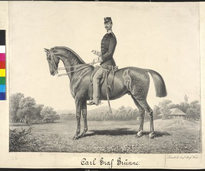 Jezdecký portrét Carl hrabě Gruenne od Carl Goebel