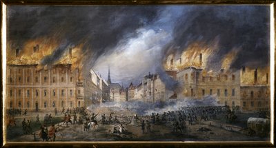 MARCH REVOLUTION: Bitva na Hvězdné barikádě v Jagerzelle 28. října od Carl Goebel