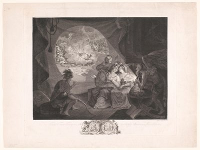 Alegorie Tea Party a amerického, holandského a švýcarského boje za svobodu Tea-Tax-Tempest neboli anglo-americká revoluce (název na předmětu) od Carl Gottlieb Guttenberg